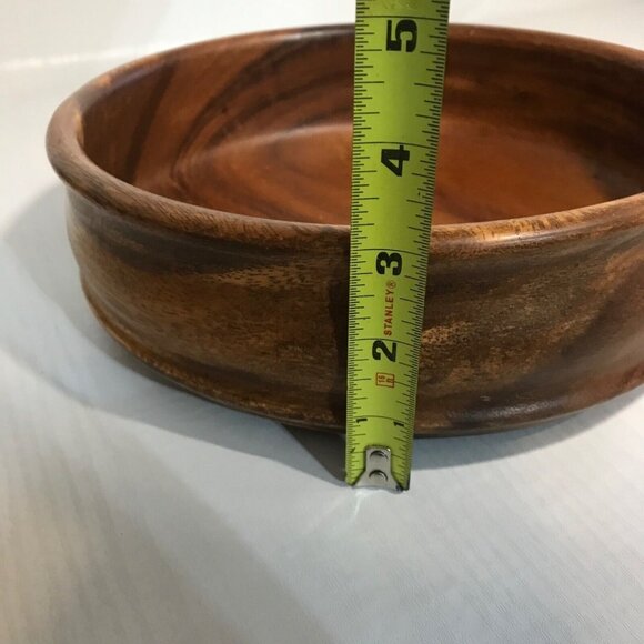 Wooden Bowl Set From Philippines 8 Pieces 4 Small & 2 Serving Bowls Spoon Fork - Picture 12 of 14